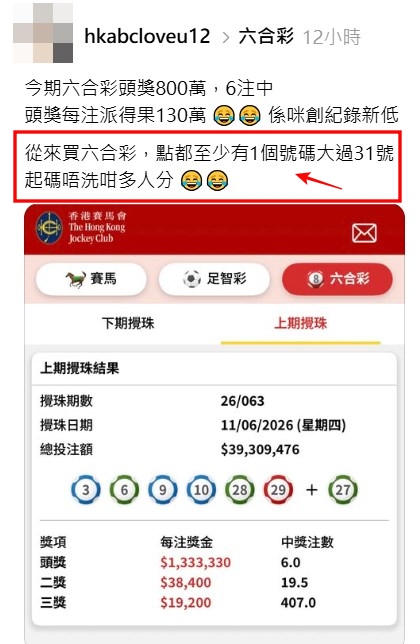 Threads截圖(資料來源:hkabcloveu12@Threads) Threads截圖(資料來源:hkabcloveu12@Threads)