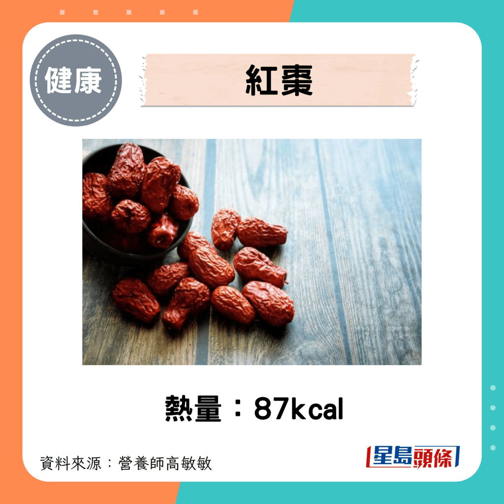 紅棗熱量：87kcal