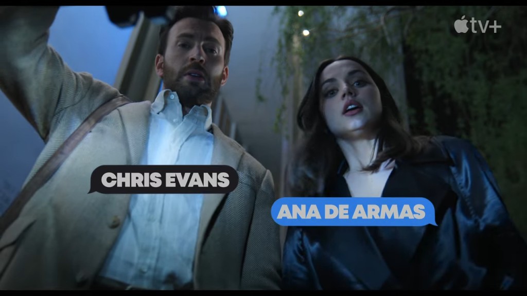 介绍返，Chris Evans及Ana de Armas。