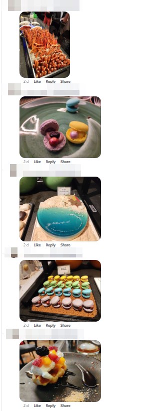 網民上載場內的美食相片和應。fb「香港茶餐廳及美食關注組」截圖