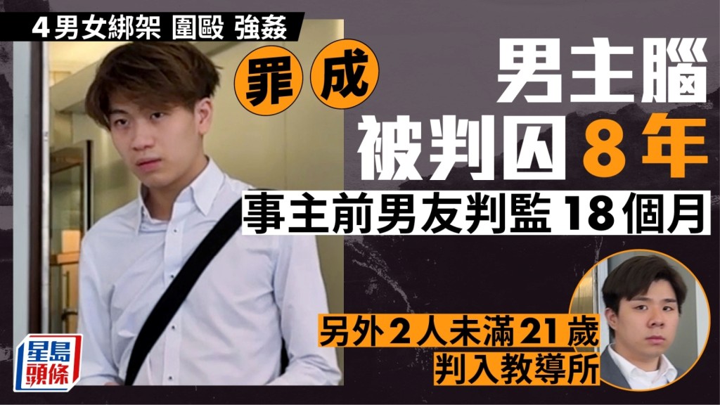 4男女綁架圍毆強姦13歲女童 男主腦與事主前男友分囚8年及1年半 2人未滿21歲判入教導所 