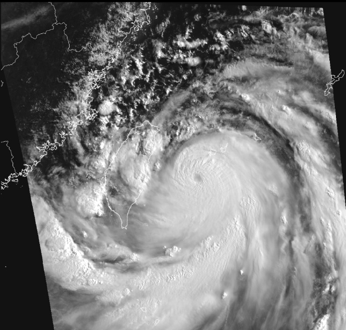 颱風格美衛星圖。  內地中央氣象台