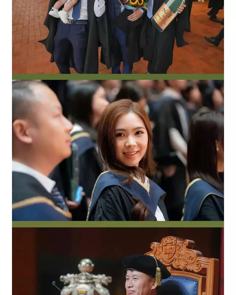 其后杨帆亦有晒出自己上台颁取毕业证书的影片及照片，举手投足之间都散发着优雅知性气质，十分得体大方。