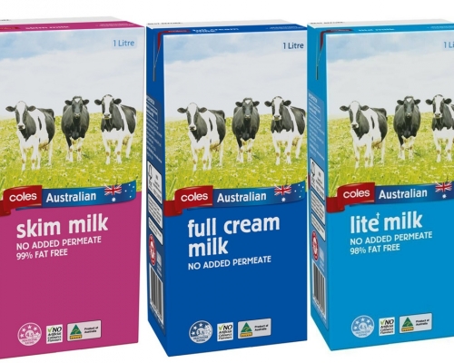 食安中心指五款澳洲牛奶未獲批准下進口，呼籲外界停售及停用。圖為其中三款涉事牛奶。網圖