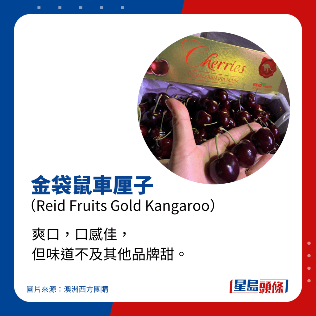 金袋鼠車厘子（Reid Fruits Gold Kangaroo）