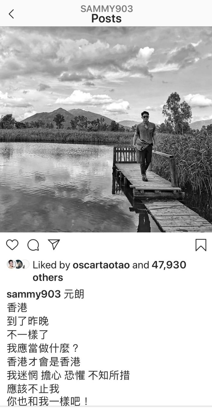 網上抒發一年嘅社會運動中,森美不時在網上有感而發。