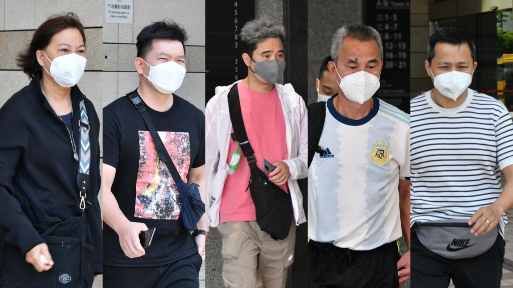 由左至右證人:李玉蘭、胡庭歡、區大康、鍾國輝及區大康。