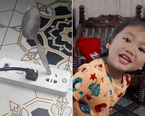 將鐵湯匙插進電插座，菲律賓兩歲男童慘遭活活電死。（網圖）