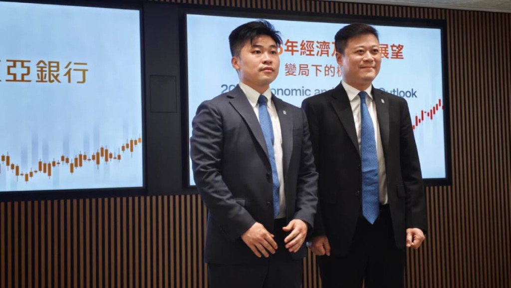 東亞銀行首席經濟師卓亮（右） 及東亞銀行投資策略師吳永強（左）。