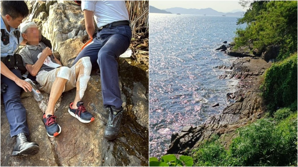 失蹤腦退化翁倒臥西環石灘 警夥消防涉水破林救回