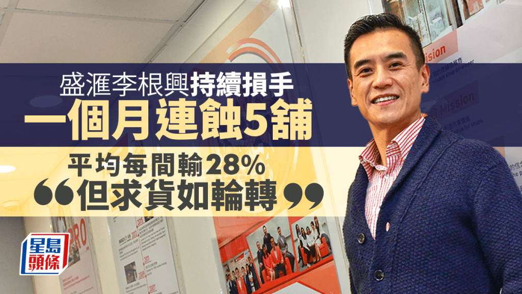 盛滙李根興一個月連蝕5舖 平均輸28% 「但求貨如輪轉」