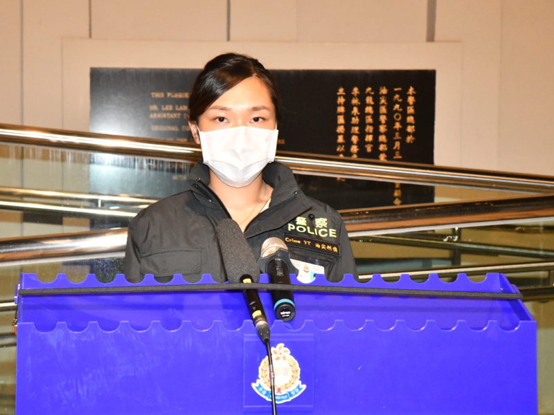 警方油尖警區刑事調查隊第一隊案件主管葉恩樺。徐裕民攝