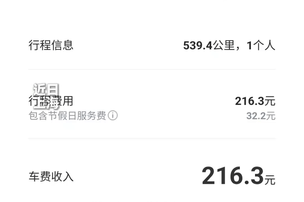 車主侯先生表示開了11個小時,才賺216元。 車主侯先生表示開了11個小時,才賺216元。