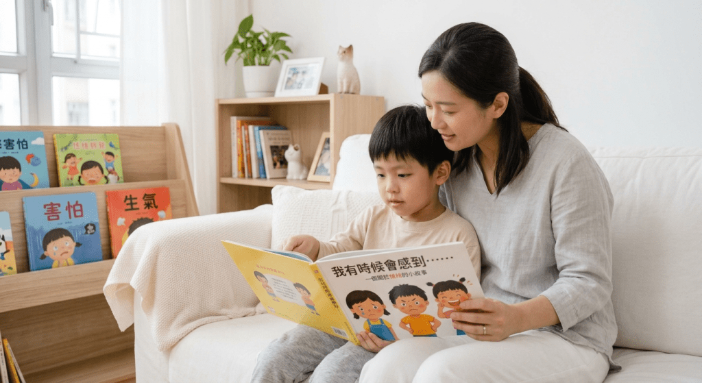 第1招:在平靜時建立「容許表達情緒」的家庭環境(AI生成圖片) 第1招:在平靜時建立「容許表達情緒」的家庭環境(AI生成圖片)