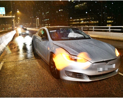 涉案的Tesla電動車。