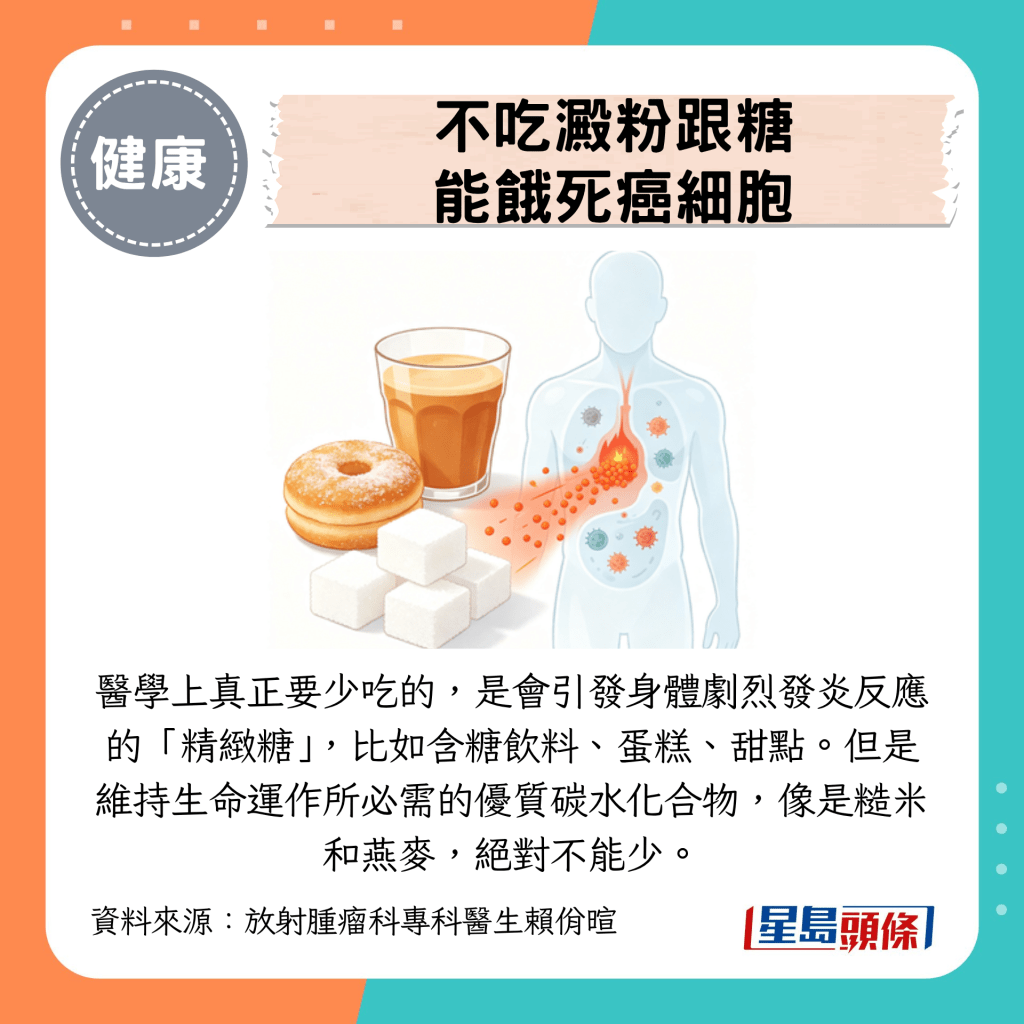 医学上真正要少吃的，是会引发身体剧烈发炎反应的“精致糖”，比如含糖饮料、蛋糕、甜点。