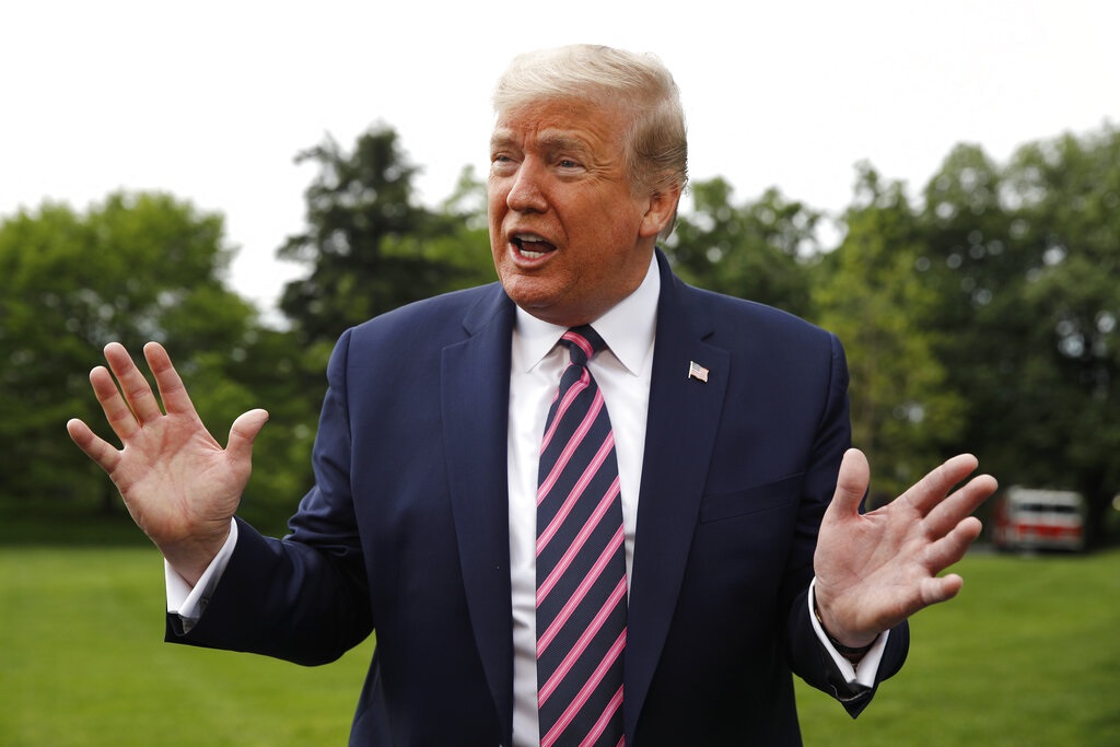 特朗普改口，他早前說病毒源自武漢，並非是來自實驗室。AP資料圖片