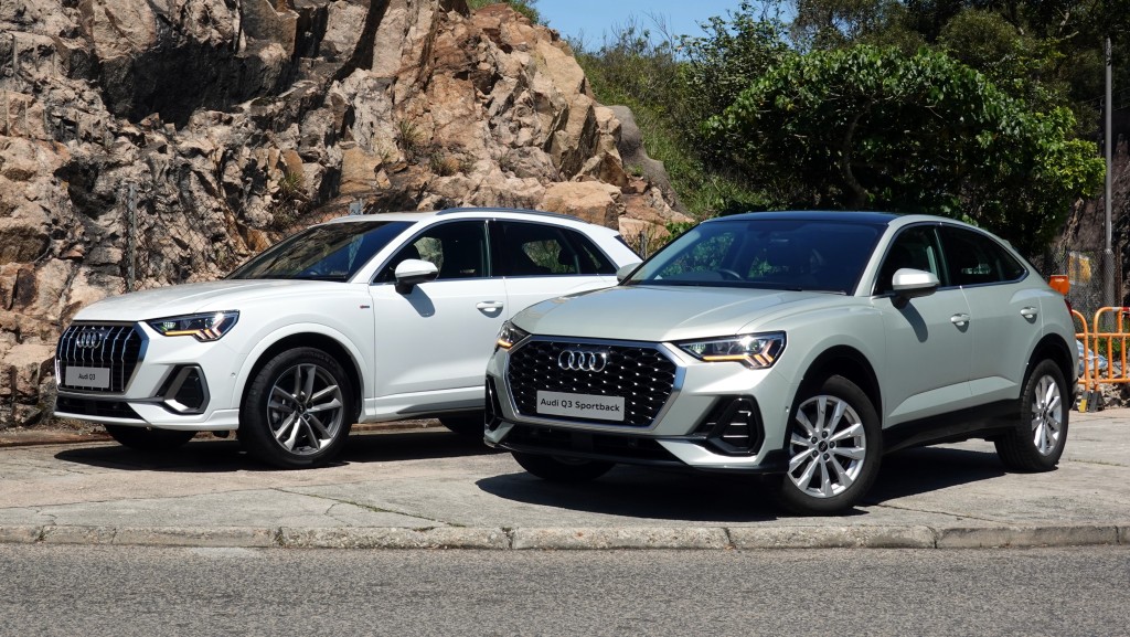●（左起）新版Q3 40TFSI Quattro S-Line及Q3 Sportback 35TFSI分別主攻頂級及入門市場，售價分別為$429,900起和$399,900起。