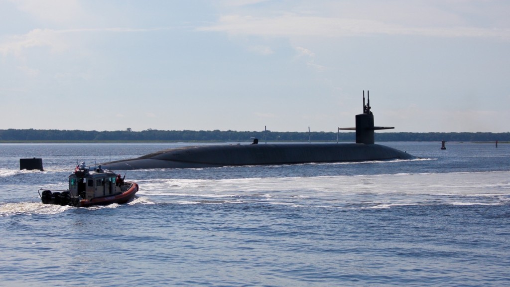 俄亥俄級彈道導彈潛艇「田納西號」（SSBN 734）。 路透社