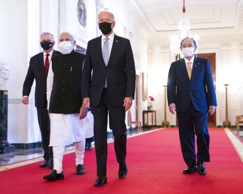 由美國、日本、澳洲及印度組成的「四方安全對話」，首次峰會今日於美國白宮舉行。AP圖片