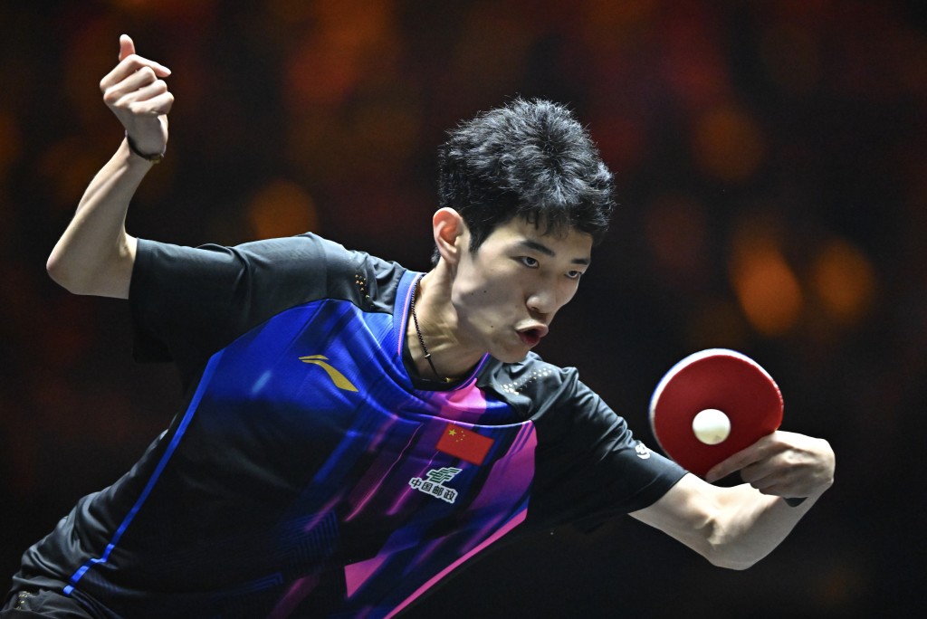 陳俊菘成為今屆乒乓亞洲盃首位出局的國家球手。新華社