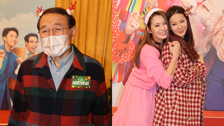 《爱．回家之开心速递》一班演员今日出席「齐过冬至迎圣诞」活动。