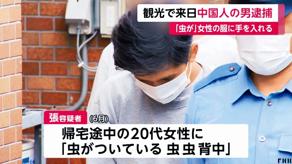 港男在日本東京淺草涉非禮當地女子被捕，事件被當地媒體大肆報道。