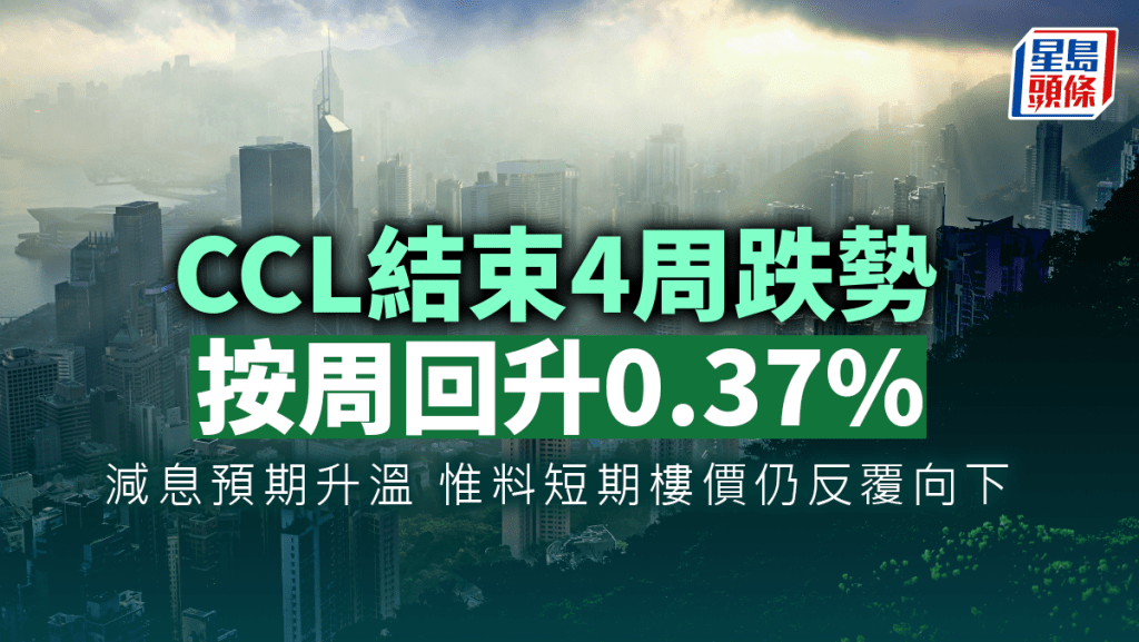 減息預期升溫 二手樓價回穩 CCL終止4周連跌 惟短期樓價仍反覆向下