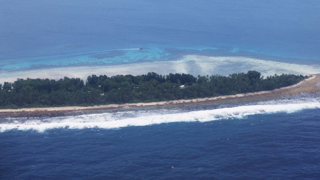  南太平洋岛国图瓦卢首都富纳富提。路透社