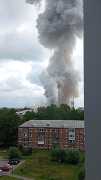 莫斯科工廠爆炸，濃煙滾滾。路透社