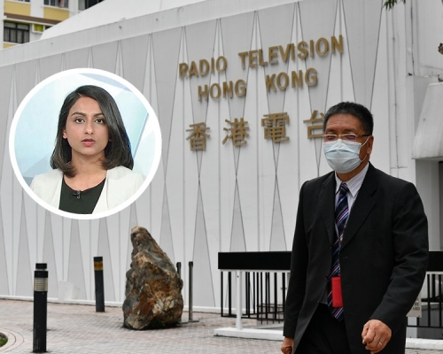 港台工會發起快閃行動聲援面臨續任問題的利君雅,批評梁家榮在事件中被「牽看鼻子走」。資料圖片,港台截圖