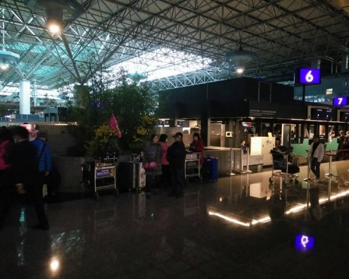 桃園機場今早一度停電。網圖