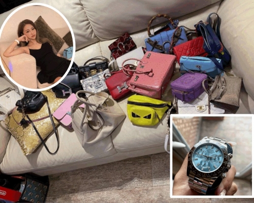 蘇淼淼在網上不時上載名貴手袋及表等物品炫富。ig