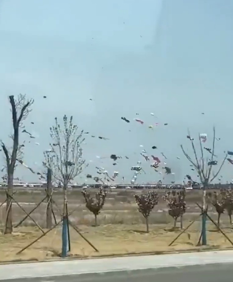 各式各樣造型的風箏於空中飛揚。網圖