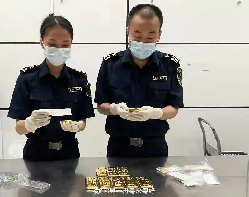 司机被发现腰部私藏10公斤黄金，企图走私入深圳。深圳海关