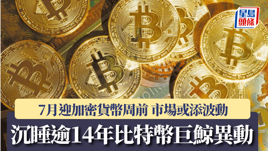 7月迎「加密貨幣周」前 沉睡逾14年比特幣巨鯨異動 市場或添波動