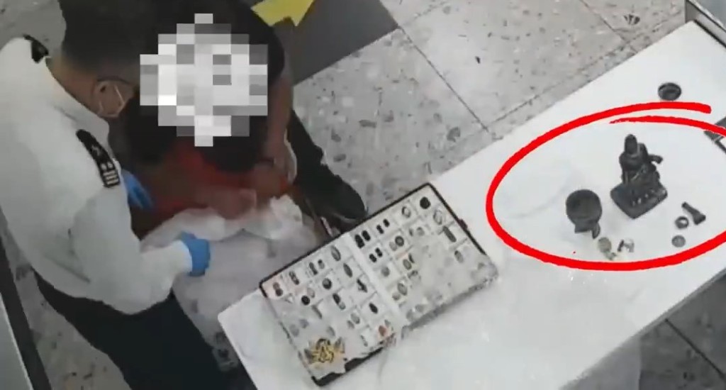 一名阿富汗男子早前企圖偷運文物出境。海關發布 一名阿富汗男子早前企圖偷運文物出境。海關發布