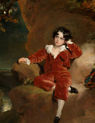 《查理斯．威廉．蘭姆頓肖像》（紅衣男孩） 湯瑪斯 · 羅蘭士爵士 1825年