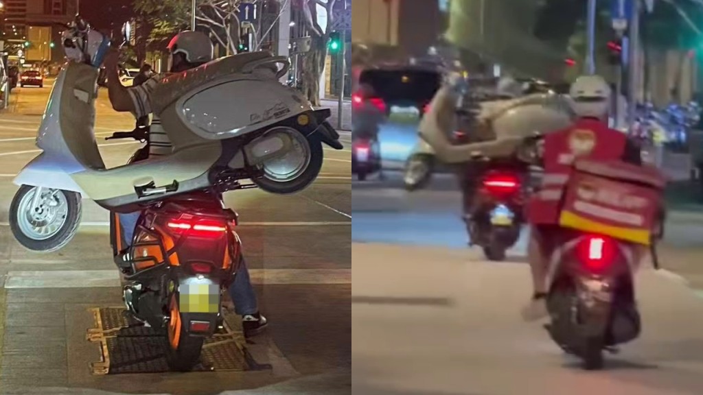 澳门外劳铁骑士后座杂技式载电单车 遭当地治安警检控