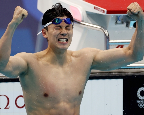 汪順以破亞洲紀錄的1分55秒勝出男子200米混合泳決賽。Reuters