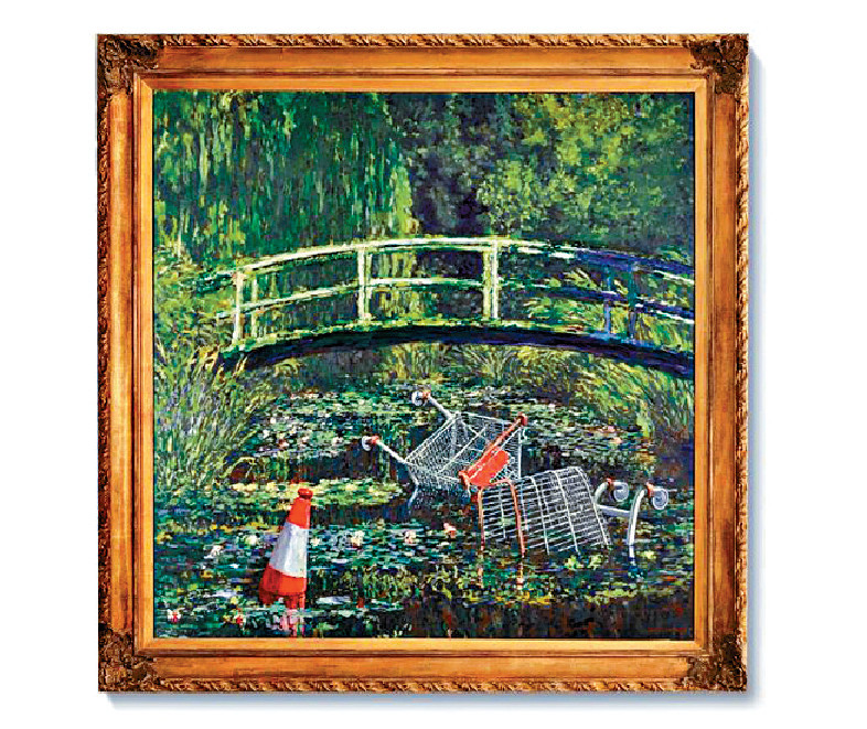 ■英國神秘塗鴉藝術家Banksy代表作名畫《Show Me the Monet》