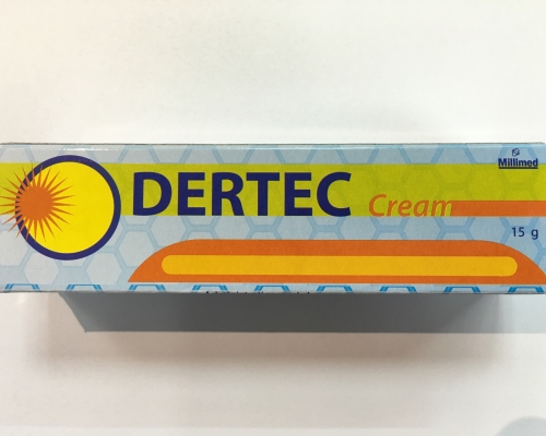 Dertec Cream含有倍他米松、托萘酯、慶大霉素和氯碘羥喹，是用於治療皮膚發炎和感染的處方藥物。