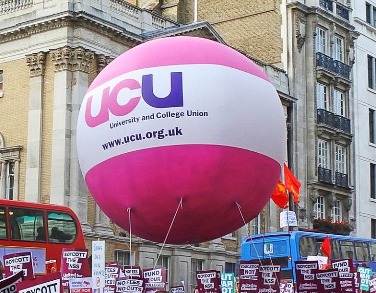 英國UCU工會有超過12萬成員。網上圖片
