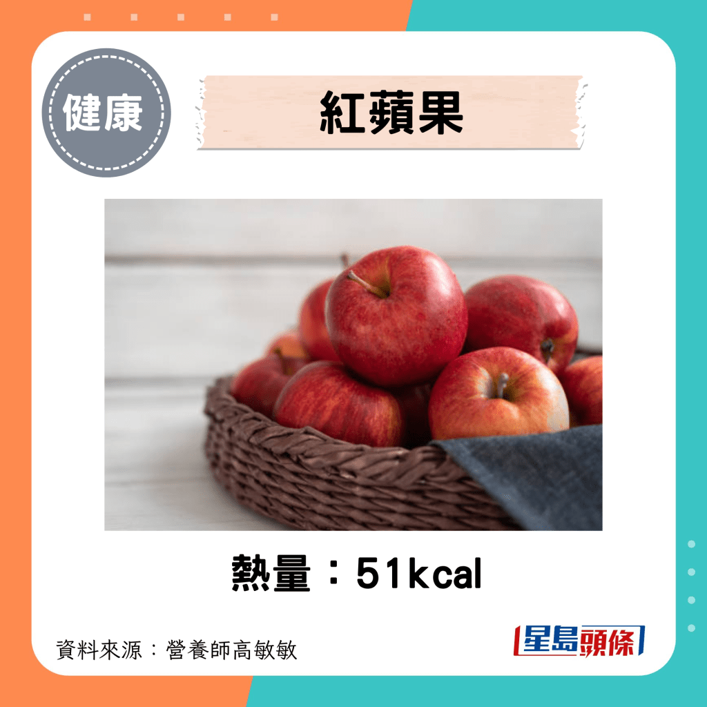 紅蘋果熱量：51kcal