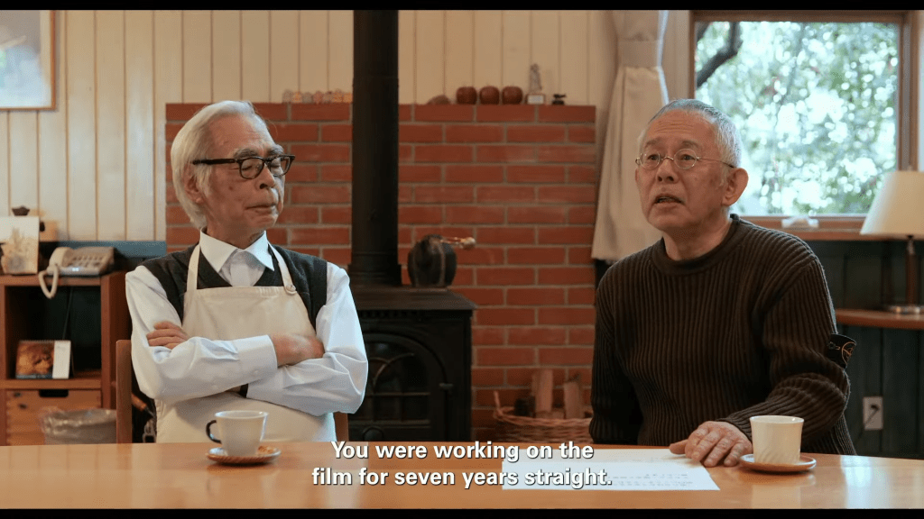 宮崎駿（左）與製作人鈴木敏夫為奧斯卡拍片，大聊入圍感想。