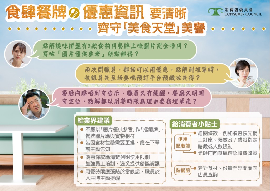 消委會籲勿以「圖片僅供參考」作為擋箭牌。消委會圖片