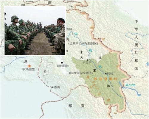 中印兩軍在邊境拉達克地區爆發衝突,互相擲石。(網上圖片)