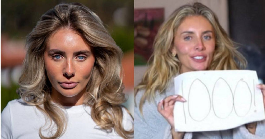 邦妮曾宣稱12小時內達成「千人斬」。Bonnie Blue IG/TikTok