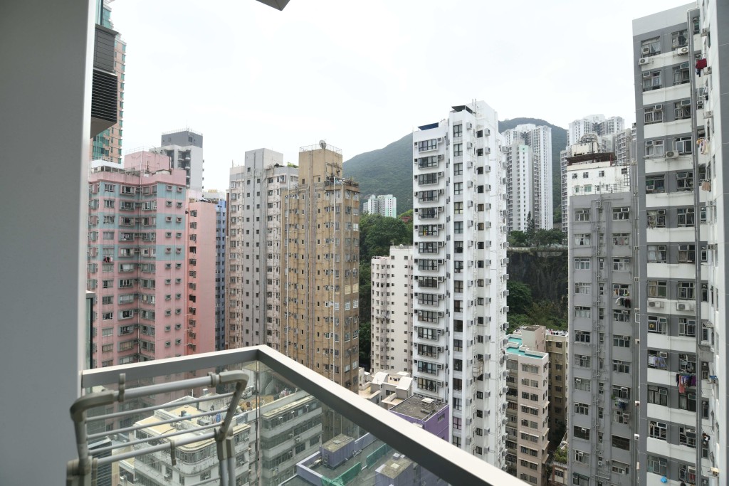 露台外望開揚西灣河市景。