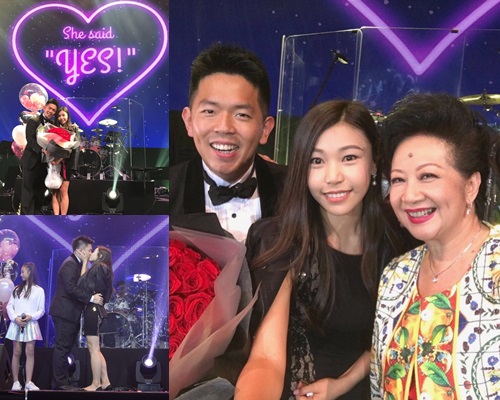 現實中，薛家燕兒子石耀庭上月向女友Zoe求婚成功。